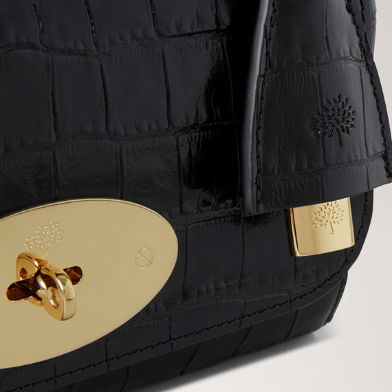 Mulberry Lily Black Shiny Small Croc